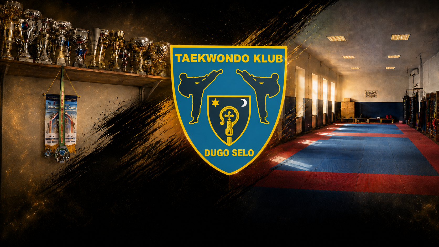 Klupska dvorana Taekwondo kluba Dugo Selo s grbom kluba